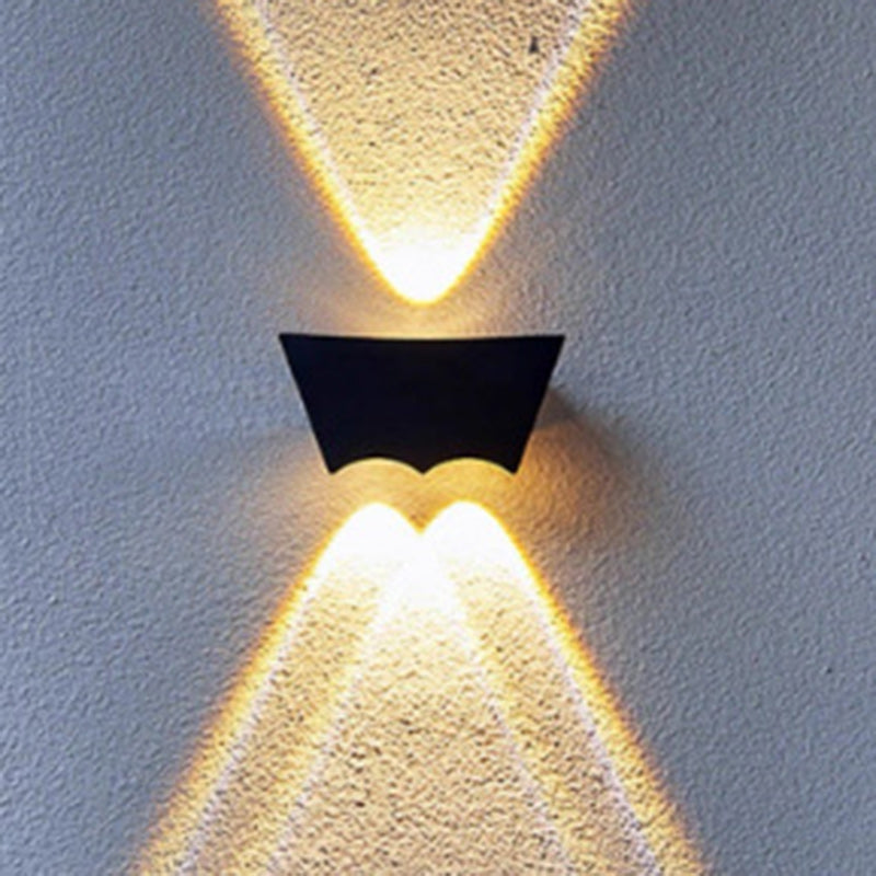 Contemporary Industrial Aluminum Arc Up And Down Illuminated LED Outdoor Waterproof Wall Sconce Lamp For Garden