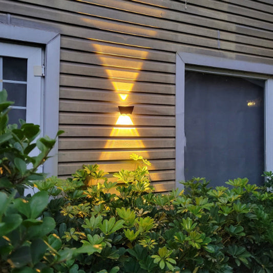 Contemporary Industrial Aluminum Arc Up And Down Illuminated LED Outdoor Waterproof Wall Sconce Lamp For Garden