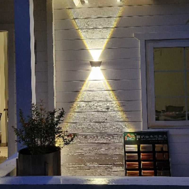 Contemporary Industrial Aluminum Arc Up And Down Illuminated LED Outdoor Waterproof Wall Sconce Lamp For Garden