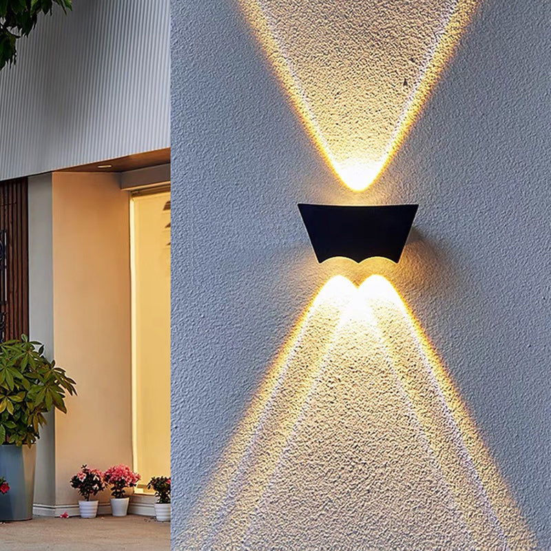Contemporary Industrial Aluminum Arc Up And Down Illuminated LED Outdoor Waterproof Wall Sconce Lamp For Garden