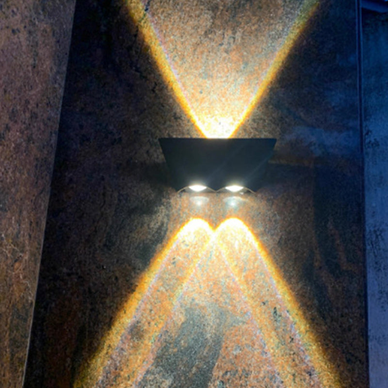 Contemporary Industrial Aluminum Arc Up And Down Illuminated LED Outdoor Waterproof Wall Sconce Lamp For Garden