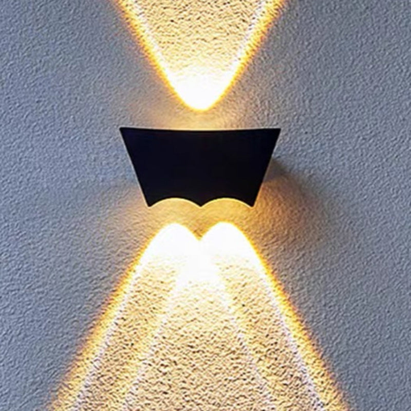Contemporary Industrial Aluminum Arc Up And Down Illuminated LED Outdoor Waterproof Wall Sconce Lamp For Garden