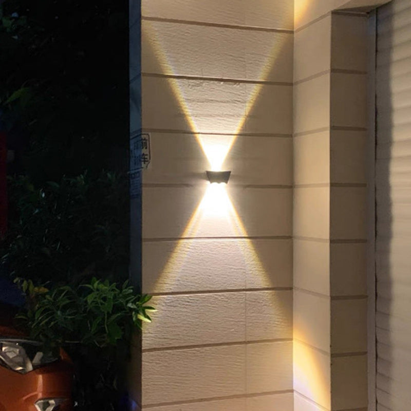 Contemporary Industrial Aluminum Arc Up And Down Illuminated LED Outdoor Waterproof Wall Sconce Lamp For Garden