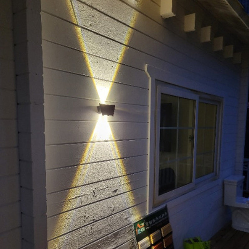 Contemporary Industrial Aluminum Arc Up And Down Illuminated LED Outdoor Waterproof Wall Sconce Lamp For Garden