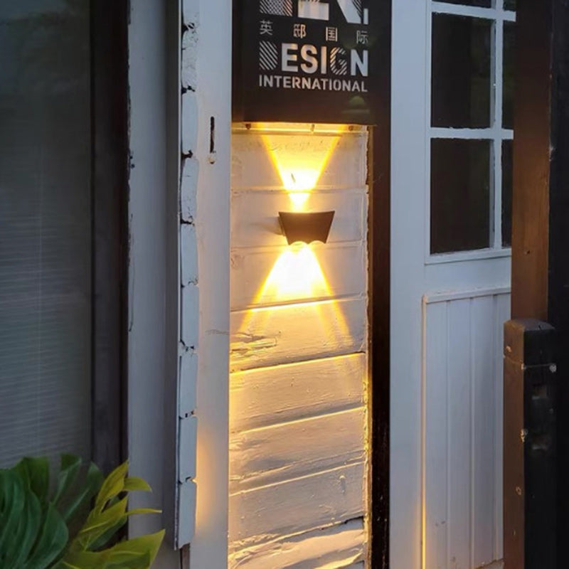 Contemporary Industrial Aluminum Arc Up And Down Illuminated LED Outdoor Waterproof Wall Sconce Lamp For Garden