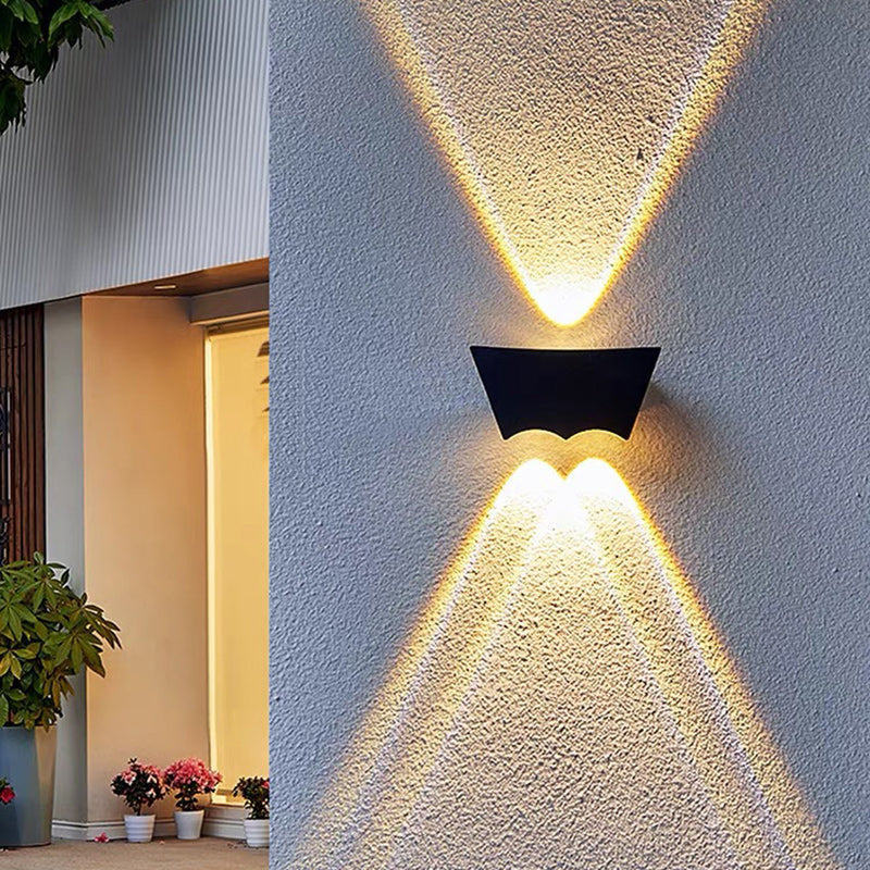 Contemporary Industrial Aluminum Arc Up And Down Illuminated LED Outdoor Waterproof Wall Sconce Lamp For Garden