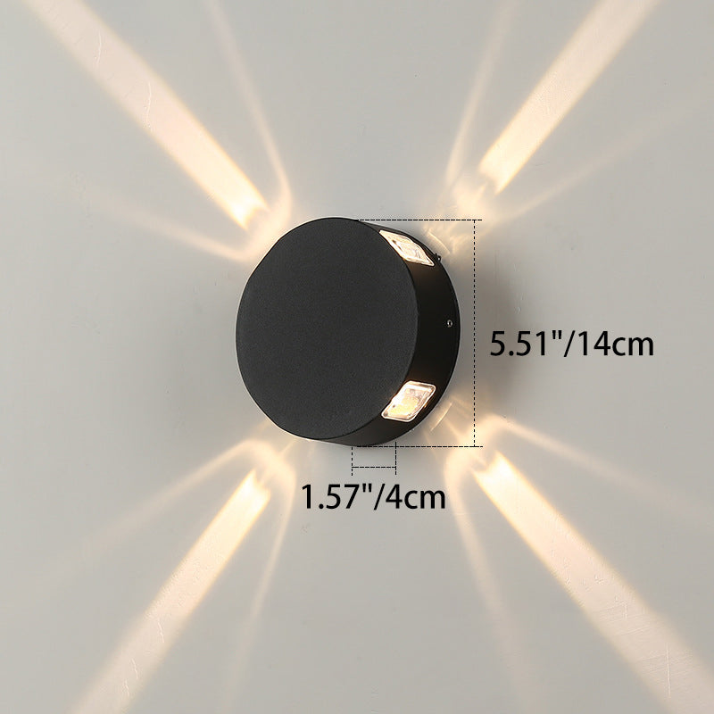 Contemporary Industrial Round Square Waterproof Aluminum Acrylic LED Outdoor Wall Sconce Lamp For Outdoor Patio