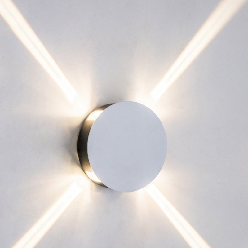 Contemporary Industrial Round Square Waterproof Aluminum Acrylic LED Outdoor Wall Sconce Lamp For Outdoor Patio