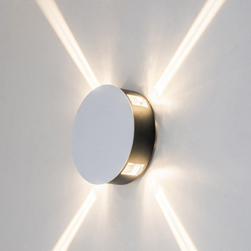 Contemporary Industrial Round Square Waterproof Aluminum Acrylic LED Outdoor Wall Sconce Lamp For Outdoor Patio