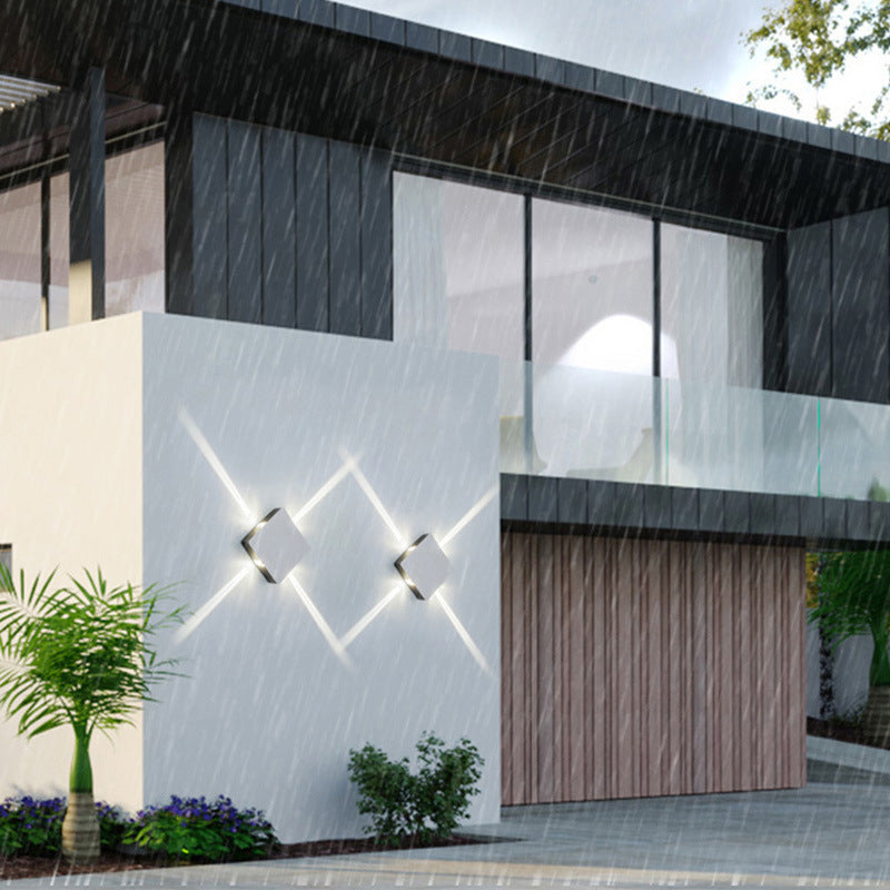 Contemporary Industrial Round Square Waterproof Aluminum Acrylic LED Outdoor Wall Sconce Lamp For Outdoor Patio