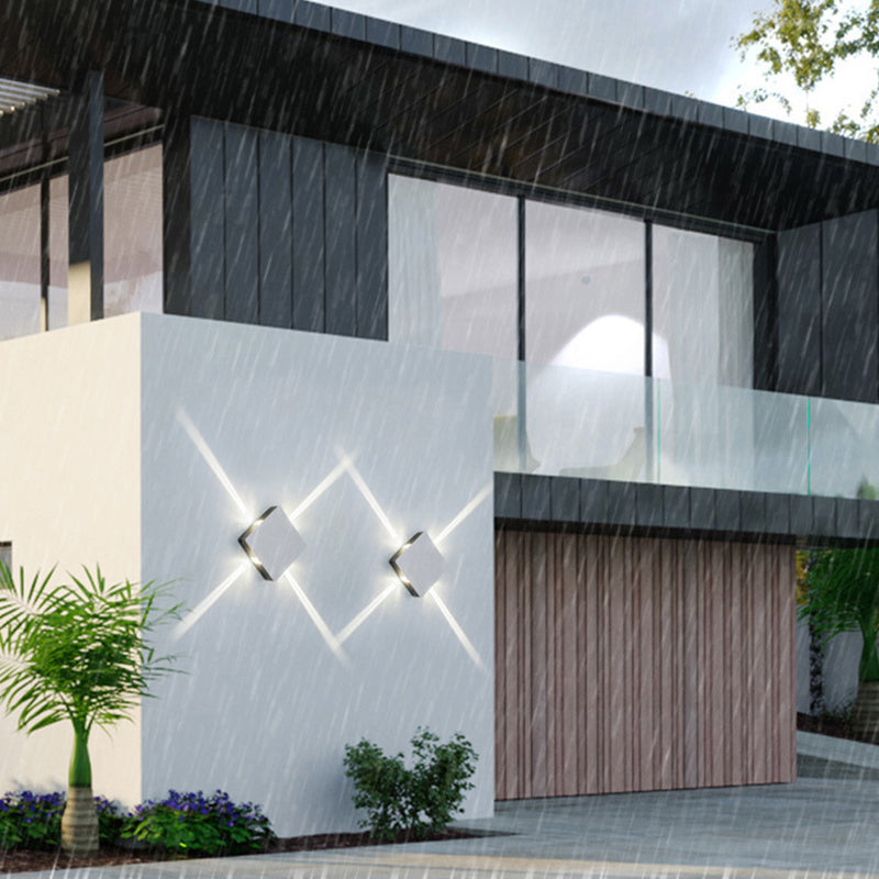 Contemporary Industrial Round Square Waterproof Aluminum Acrylic LED Outdoor Wall Sconce Lamp For Outdoor Patio