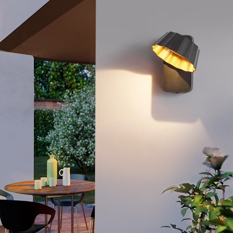 Contemporary Industrial Waterproof Rotatable Flower Aluminum Glass Outdoor LED Wall Sconce Lamp For Outdoor Patio