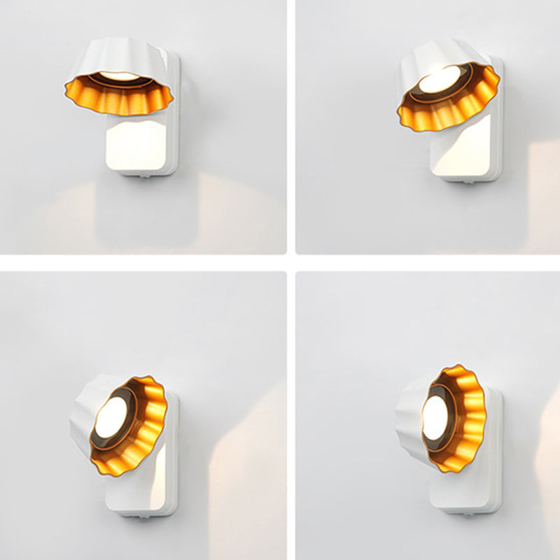 Contemporary Industrial Waterproof Rotatable Flower Aluminum Glass Outdoor LED Wall Sconce Lamp For Outdoor Patio