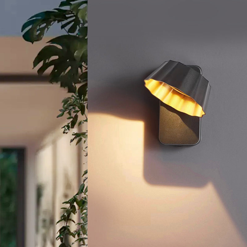 Contemporary Industrial Waterproof Rotatable Flower Aluminum Glass Outdoor LED Wall Sconce Lamp For Outdoor Patio