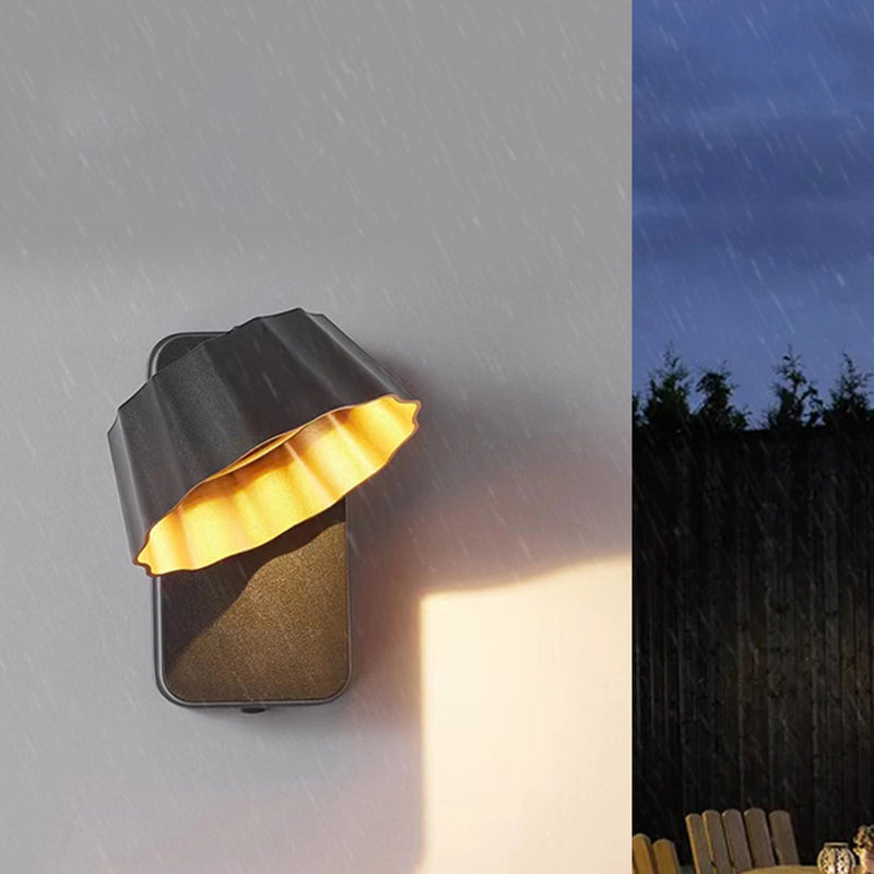 Contemporary Industrial Waterproof Rotatable Flower Aluminum Glass Outdoor LED Wall Sconce Lamp For Outdoor Patio