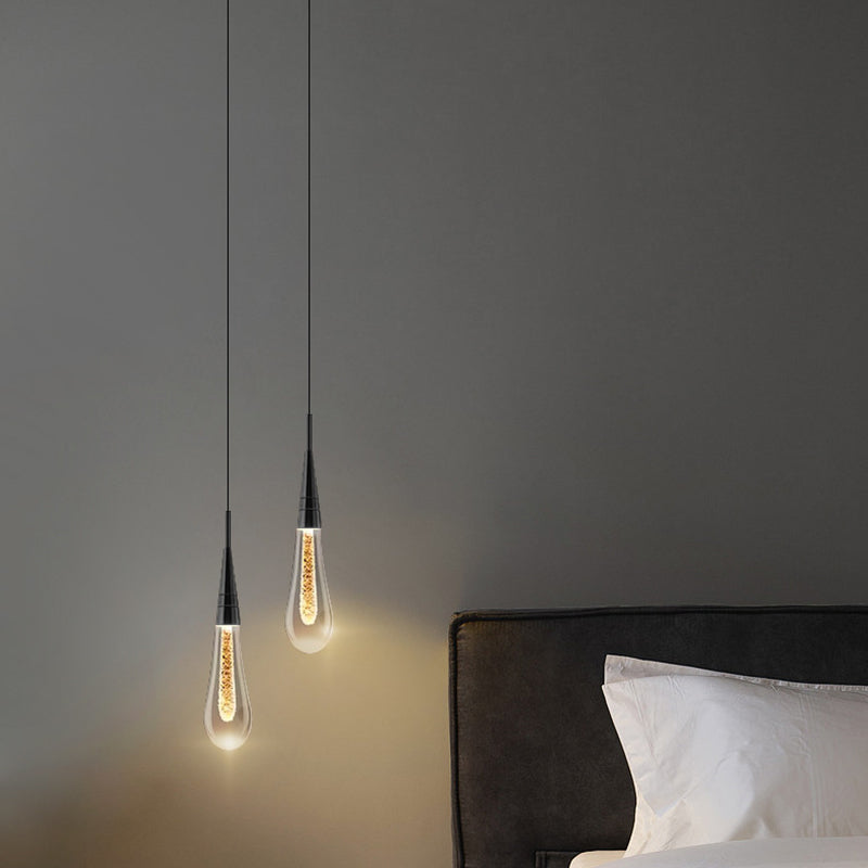Contemporary Creative Droplet Aluminum Iron Glass LED Chandelier For Dining Room