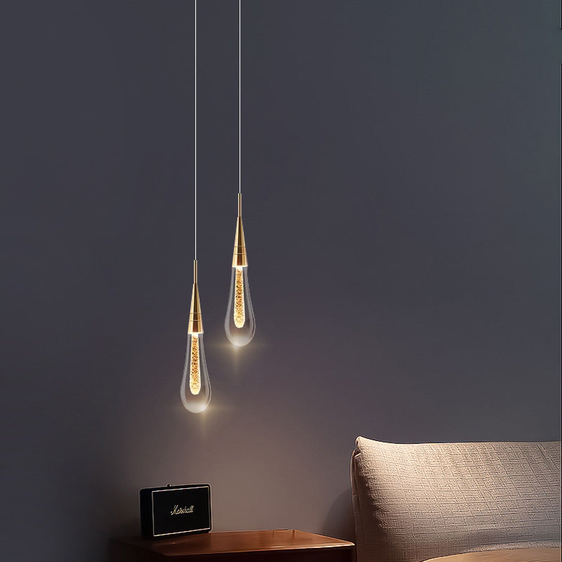 Contemporary Creative Droplet Aluminum Iron Glass LED Chandelier For Dining Room