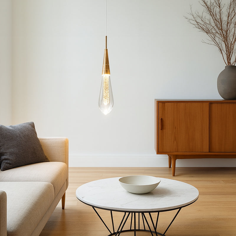 Contemporary Creative Droplet Aluminum Iron Glass LED Chandelier For Dining Room