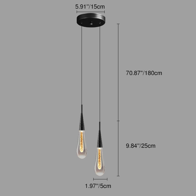Contemporary Creative Droplet Aluminum Iron Glass LED Chandelier For Dining Room