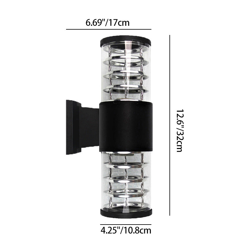 Traditional European Waterproof Aluminum Glass Linear 2-Light Wall Sconce Lamp For Garden