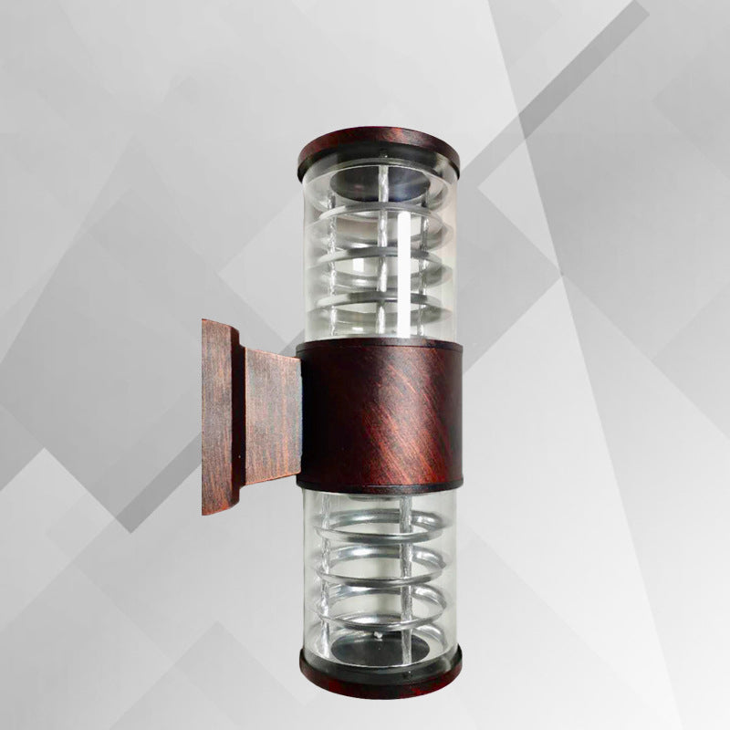 Traditional European Waterproof Aluminum Glass Linear 2-Light Wall Sconce Lamp For Garden