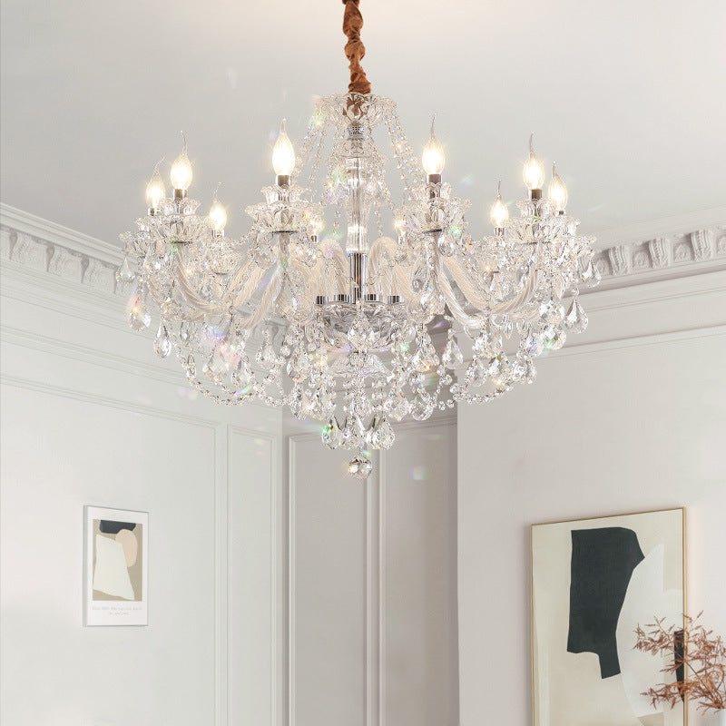 Contemporary Luxury Metal Crystal Round 6/8/10 Light Chandelier For Living Room