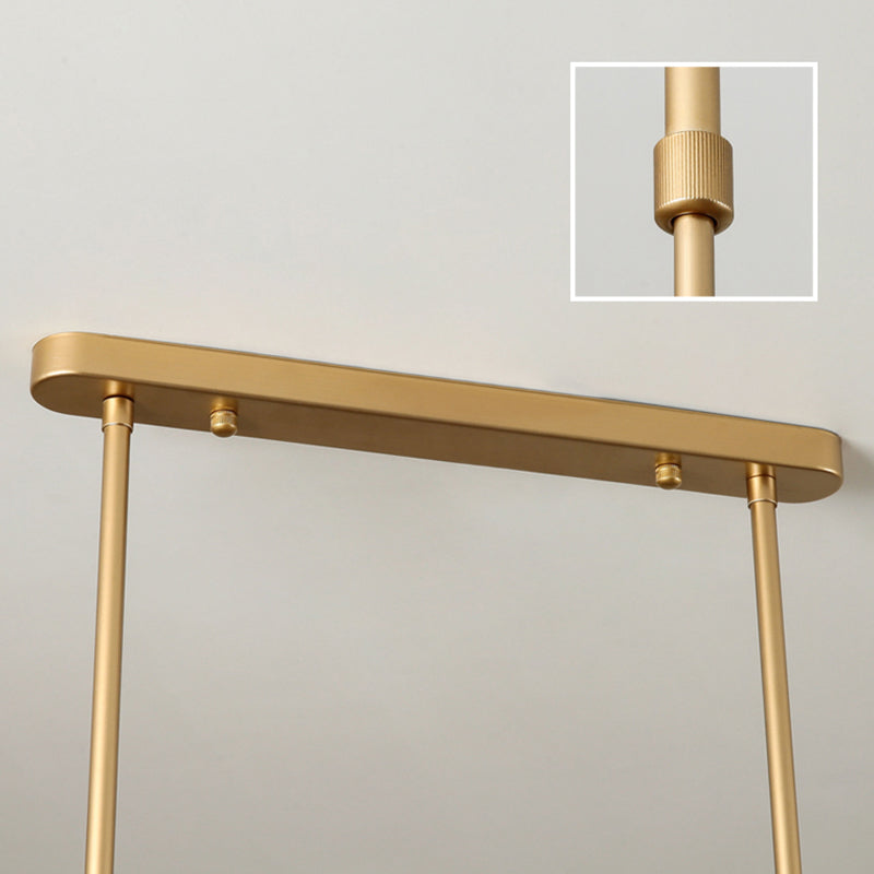 Contemporary Scandinavian Long Round Column Fabric Iron 3-Light Chandelier For Living Room