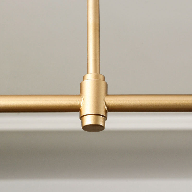 Contemporary Scandinavian Long Round Column Fabric Iron 3-Light Chandelier For Living Room