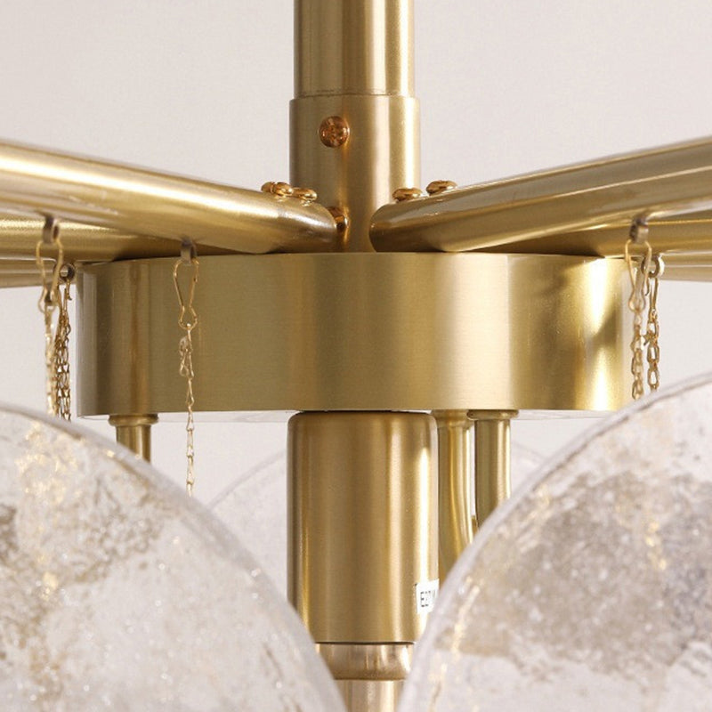 Contemporary Scandinavian Tapered Round Branch Glass Iron 6/8/10 Lights Chandelier For Living Room