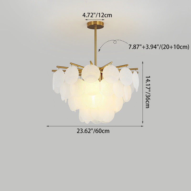 Contemporary Scandinavian Tapered Round Branch Glass Iron 6/8/10 Lights Chandelier For Living Room