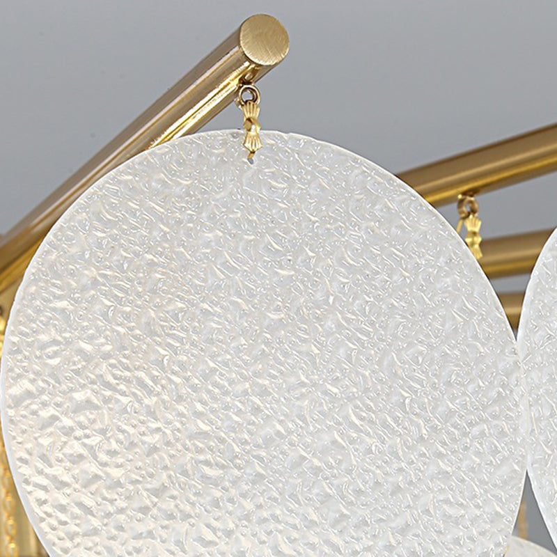 Contemporary Scandinavian Tapered Round Branch Glass Iron 6/8/10 Lights Chandelier For Living Room