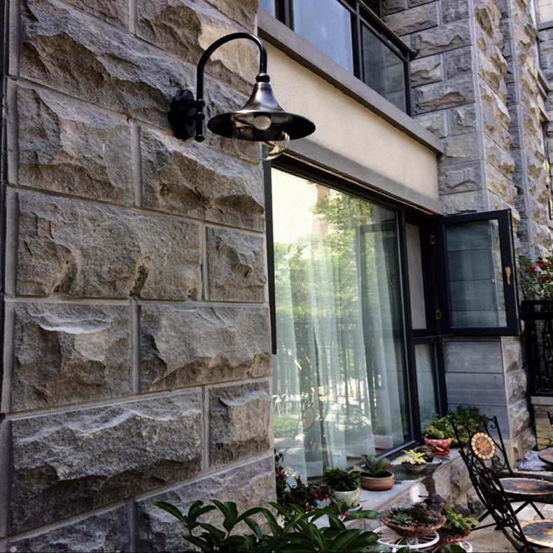 Contemporary Industrial Waterproof Aluminum PVC Conic Horn 1-Light Wall Sconce Lamp For Outdoor Patio