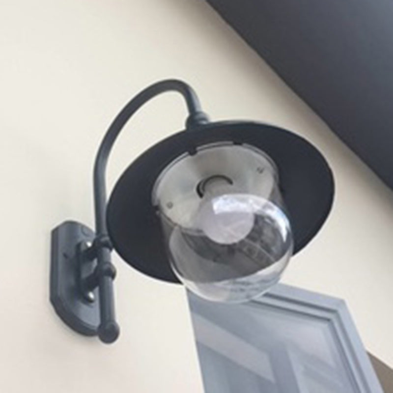 Contemporary Industrial Waterproof Aluminum PVC Conic Horn 1-Light Wall Sconce Lamp For Outdoor Patio