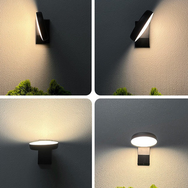 Modern Minimalist Waterproof Rotatable Aluminum PC Square Round LED Wall Sconce Lamp For Outdoor Patio