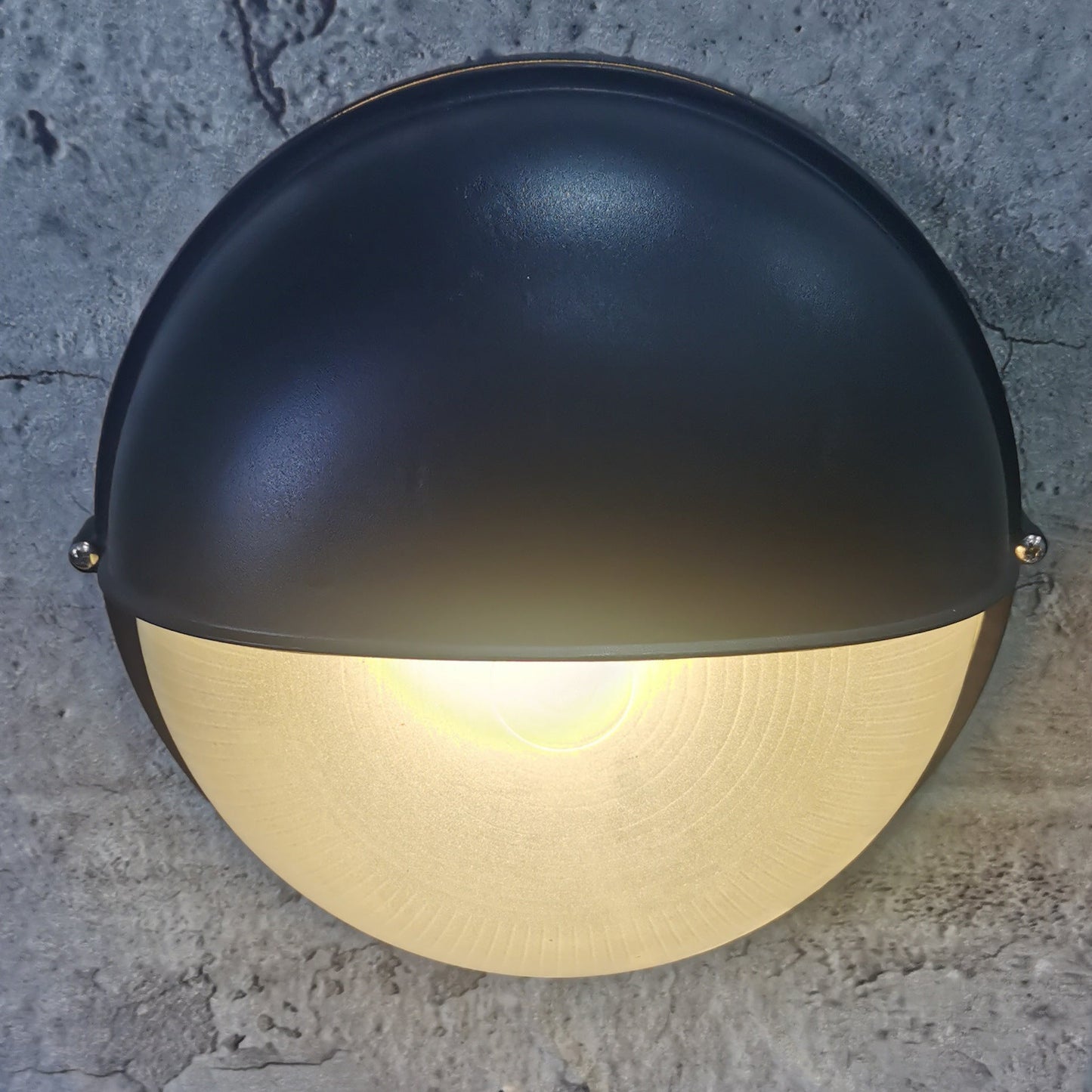 Contemporary Industrial Waterproof Aluminum Glass Frosted Round 1-Light Wall Sconce Lamp For Outdoor Patio