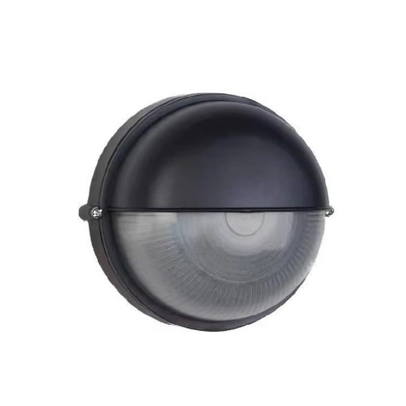 Contemporary Industrial Waterproof Aluminum Glass Frosted Round 1-Light Wall Sconce Lamp For Outdoor Patio