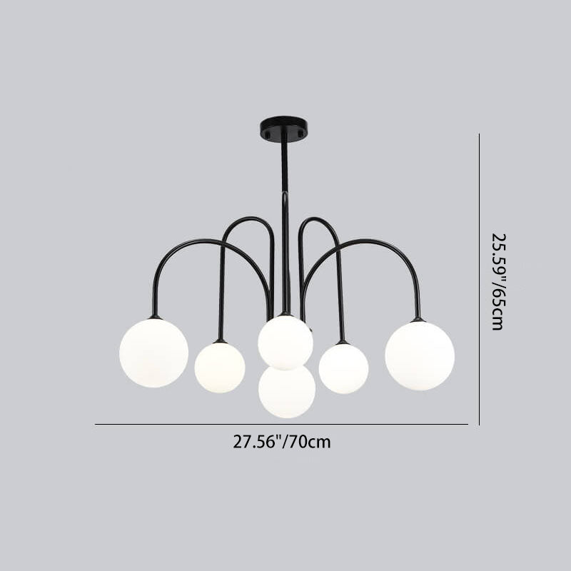 Glass Ball 6-8 Light Arch Chandeliers