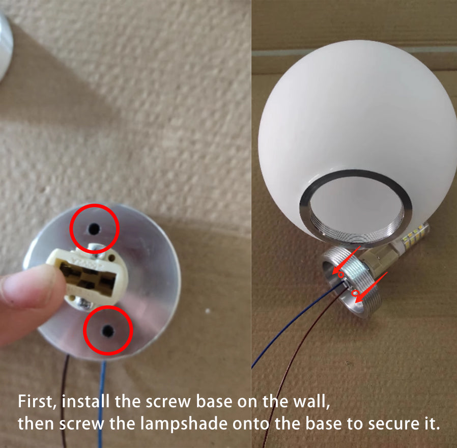 Modern Minimalist Orb Glass 1-Light Wall Sconce Lamp For Living Room