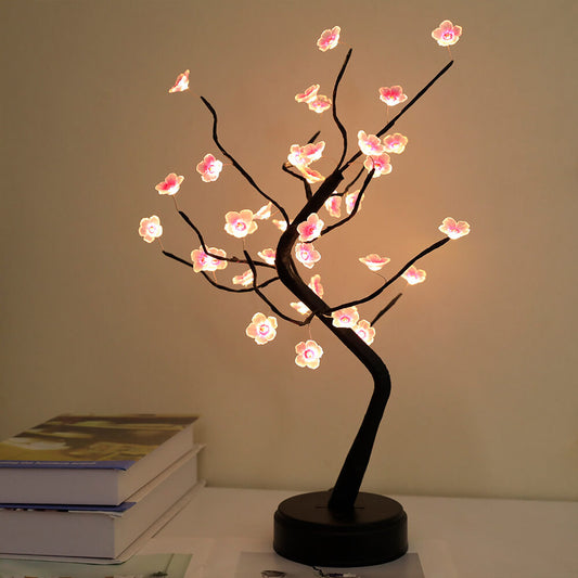 Bonsai Tree Light Plum Blossom Light Remote Control Small Led Table Lamps