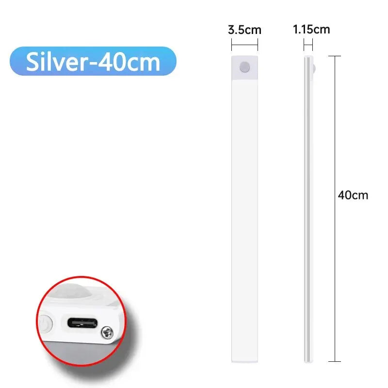 LED Cabinet Light USB-C Rechargeable Motion Sensor Led Lamp for Kitchen Wardrobe Cabinet Lighting