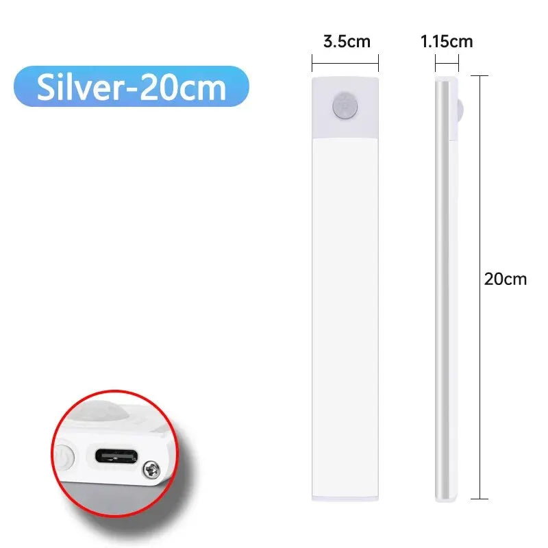 LED Cabinet Light USB-C Rechargeable Motion Sensor Led Lamp for Kitchen Wardrobe Cabinet Lighting