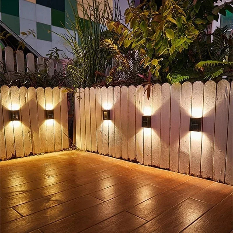 Outdoor Solar Up Down Wall Light Waterproof LED Solar Powered Exterior Wall Lamp for Garden Patio Porch Fence
