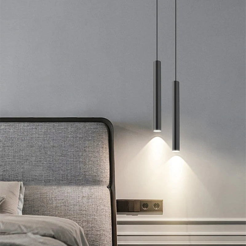 Modern Nordic Led Pendant Lamp Double head Pendant Light Dining Room 2m Hanging Lamp Pipe Decora Cylinder Pipe Line chandelier Mount Kitchen