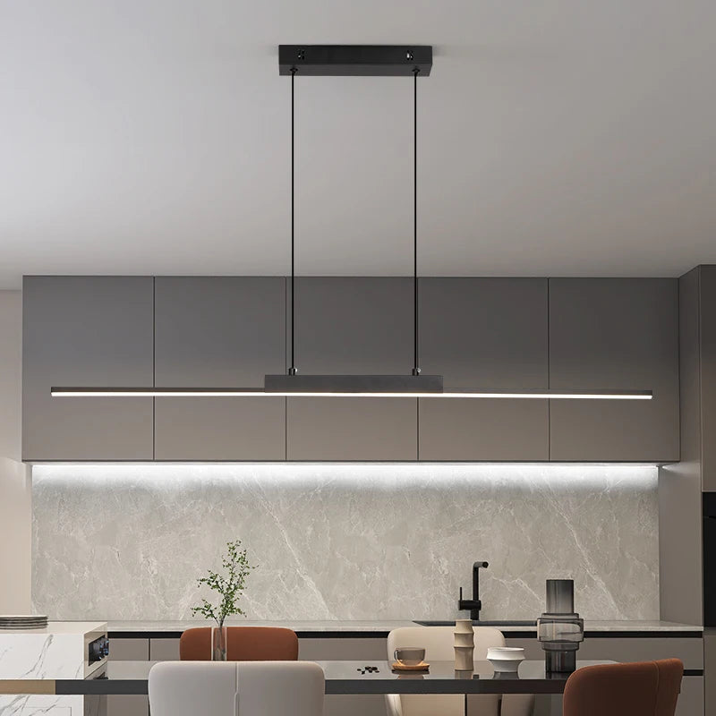 Pendant Strip Lights Modern Simple Dining Room Lights For Kitchen Long Chandelier Living Room Pendant Lamp Home Decoration Lighting