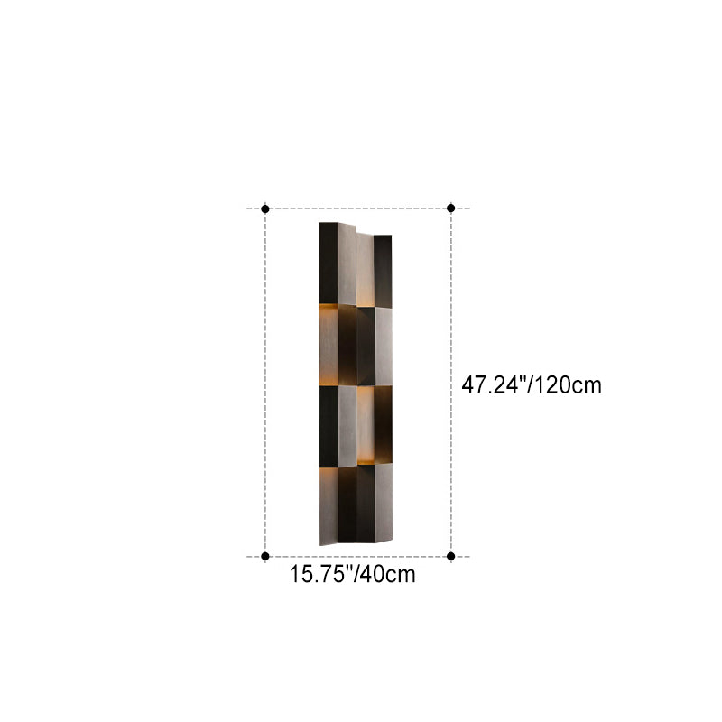 Contemporary Retro Waterproof Stainless Steel Rectangular LED Wall Sconce Lamp For Outdoor Patio