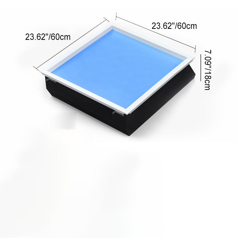 Modern Minimalist Smart Blue Sky Metal LED Flush Mount Ceiling Light for Living Room
