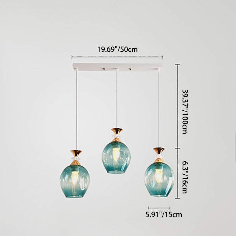 Nordic Gradient Glass Orb 1/3 Light Chandelier