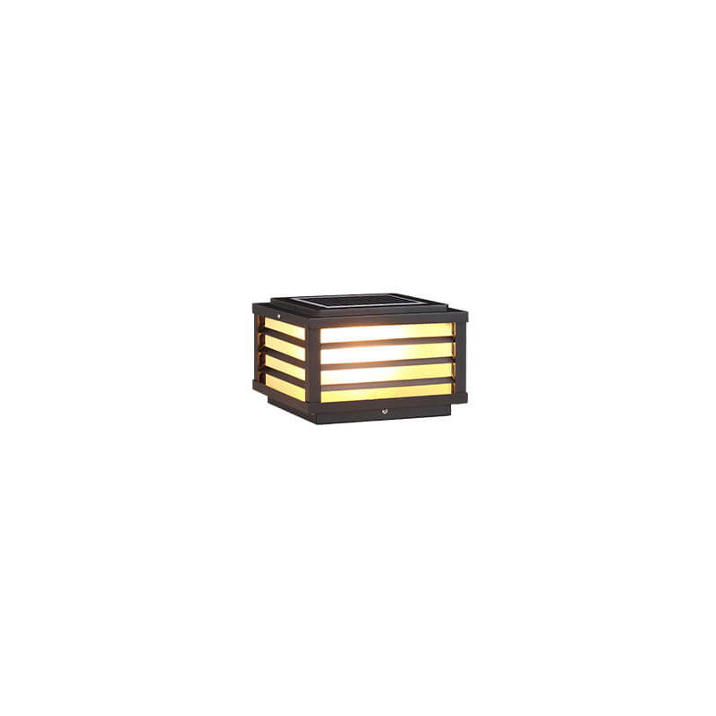 Modern Minimalist Waterproof Solar Square Aluminum PC LED Post Landscape Lighting for Garden