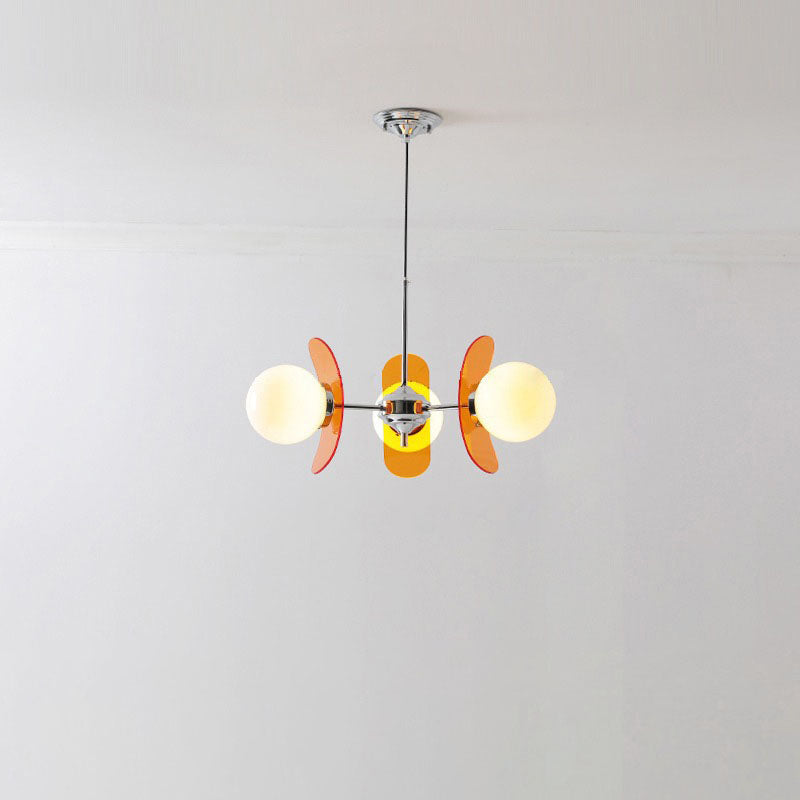 Modern Mid-Century Acrylic Magic Bean Glass Shade 3/5/6/8-Light Chandelier For Living Room