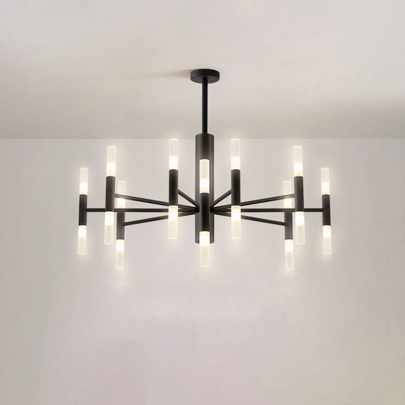 Contemporary Nordic Wrought Iron Tubing 16/20/40/60 Chandelier For Bedroom